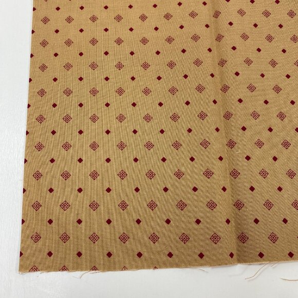 1/2 Yard Yd Quilting Fabric 18" x 22" Joan Kessler Concord Fabrics Beige Red - Picture 2 of 4